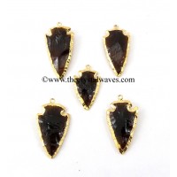 Brandy Color Glass Gold Electroplated Arrowhead 